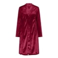 thumbnail image 6 of Velvet Long Open Front Cardigan Coat Elegant Retro High Slit Loose Fit Duster Outerwear With Pockets For Women, 6 of 7