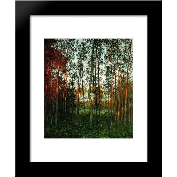 The last rays of the sun. Aspen forest. 20x24 Framed Art Print by Isaac Levitan