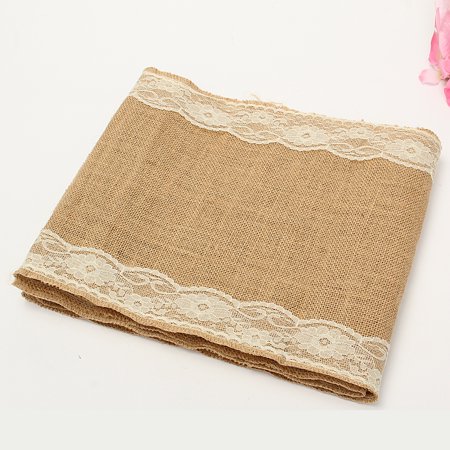 Hot Burlap Lace Hessian Table Runner 280x30cm Rustic Natural Jute