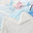 thumbnail image 4 of Skiing Snowman Fleece Flannel Blanket,Winter Farmhouse Blue Geometric Snowflakes Bed Plush Blanket for Rustic Home Decor,Cartoon Snowman Outdoor Sport Lightweight Blanket,Baby, 4 of 6