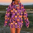 thumbnail image 2 of Makaor Cute Hoodies for Women Halloween Tunic Sweatshirt with Pockets Fleece Long Sleeve Pullover Pumpkin Oversized Tops, 2 of 5