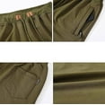 thumbnail image 3 of YuKaiChen Mens Shorts Casual Drawstring Zipper Pockets Elastic Waist Armygreen 34, 3 of 8