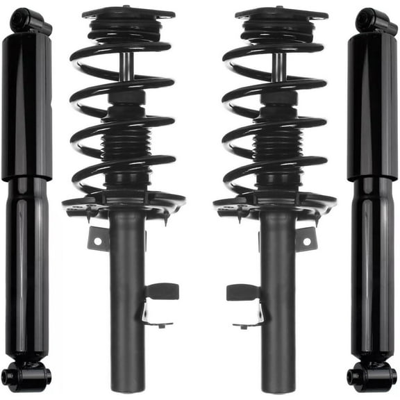 Detroit Axle - Front Struts Rear Shocks for Ford 2014-2018 Transit Connect, 2 Complete Struts with Coil Spring Assembly 2 Shock Absorbers Assembly 2015 2016 2017 Replacement