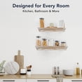 thumbnail image 4 of American Art Decor Whitewashed Wood Floating Wall Shelves with Crown Molding - White - Set of 4, 4 of 8