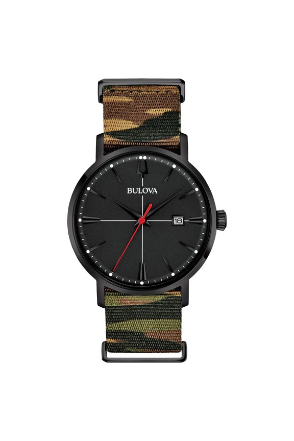 Men's Aerojet Black IP Watch with Camo Strap