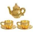 thumbnail image 3 of 1 Set Mini Metal Teapots Miniature Teapot Statue Mini Kitchen Prop Simulated Teapot Models with Tea Cup, 3 of 8