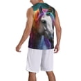 thumbnail image 2 of Xecao Colorful Haired White Horse print basketball shirt for both men and women, a unisex basketball jersey perfect for theme parties-XX-Large, 2 of 6
