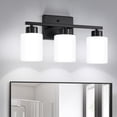 thumbnail image 1 of Lámpara de baño FonmYim de 3 luces en negro para tocador, 1 of 7
