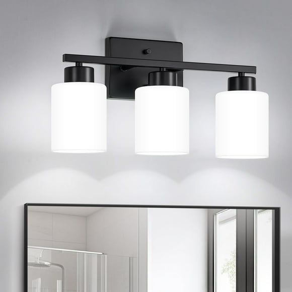 Lámpara de baño FonmYim de 3 luces en negro para tocador