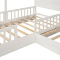 thumbnail image 6 of L-Shaped House Platform Bed with Roof & Window, Solid Wood Twin Size Corner Platform Bed Frame with Fence, Multifunctional Twin Playhouse Floor Bed Tent Bed for Boys Girls, No Box Spring Needed, White, 6 of 7