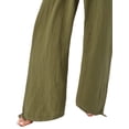 thumbnail image 5 of ORQ Casual Thin Summer Elastic Waist Cotton Linen Plain Women Trousers, 5 of 5