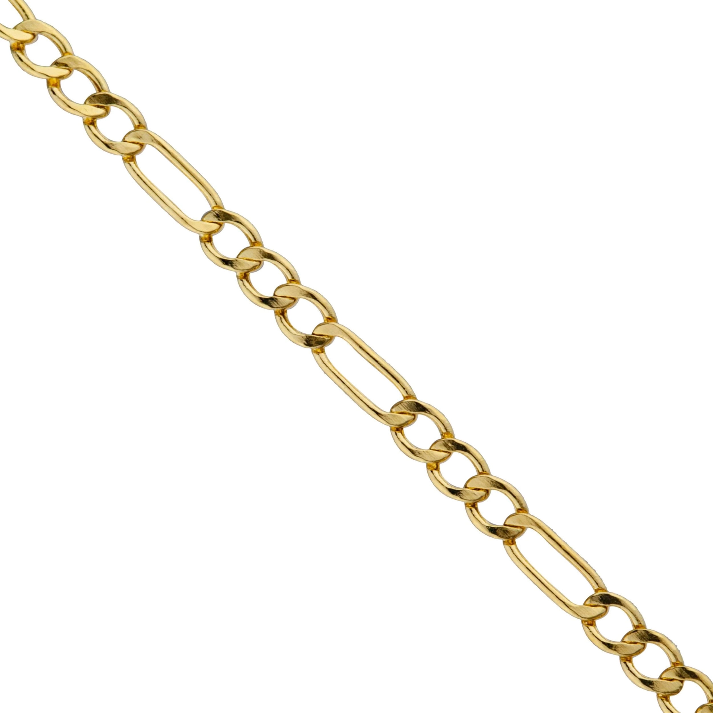 10K Yellow Gold 2MM Figaro Link Chain Necklace