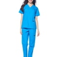 thumbnail image 4 of Dagacci Medical Uniform Unisex Scrubs Set Scrub Top and Pants, 4 of 4