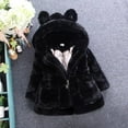 thumbnail image 2 of YOUI-GIFTS Baby Girls Faux Fur Winter Warm Coats,Hooded Rabbit Ears Jacket Cloak Snowsuit Warm Outerwear Faux Fur Fleece Jacket, 2 of 5