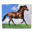 thumbnail image 5 of Running Stallion Horse Thoroughbred Image Leather Bi-Fold Bifold Wallet, 5 of 7