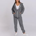 thumbnail image 2 of MaFYtyTPR Women's Two Piece Outfits Long Sleeve Hooded Zip Sweatshirt CoatAnd Sweatpants Fall Winter Suits Dark Gray L, 2 of 5