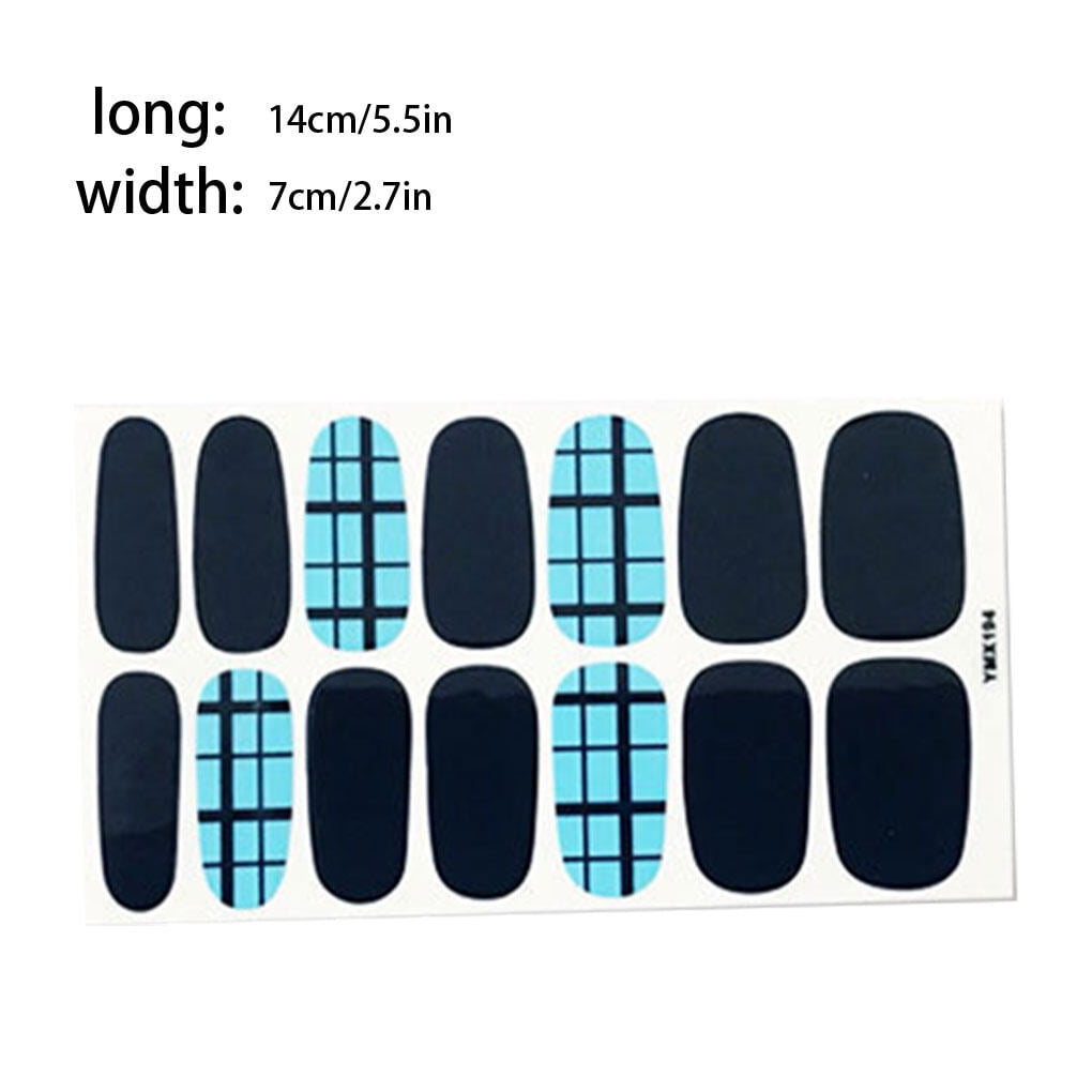 ziyahi Nail Art Stickers Fingernail Decal with Strap Glue Polish
