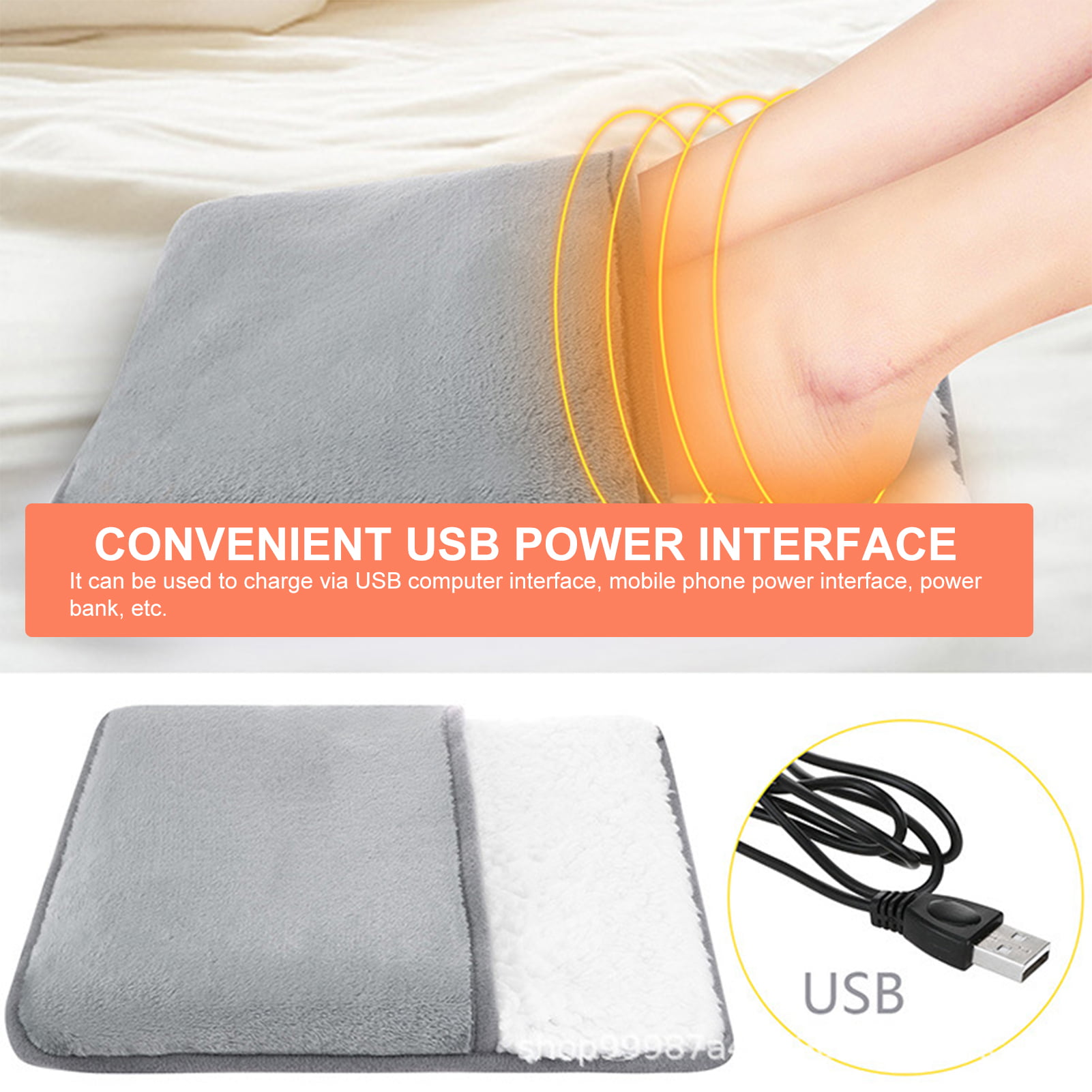 Winter USB Warm Foot Pad Electric Heated Foot Warmers 50 ℃ Fast Heating Warmer 