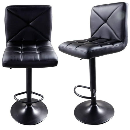 Bar Footrest Height Zimtown Set of 2 Square PU Leather Barstools Height Adjustable from 24