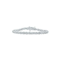 Sterling Silver Womens Round Diamond Tennis Bracelet 1/4 Cttw
