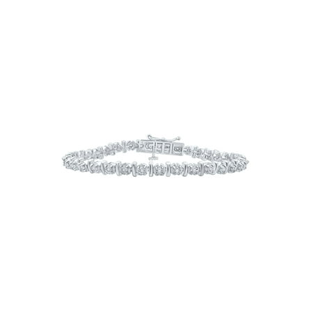 Sterling Silver Womens Round Diamond Tennis Bracelet 1/4 Cttw