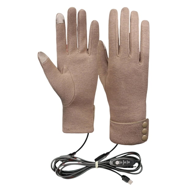 Guantes calefactables sin dedos Guantes recargables USB – Calentador de manos portátil para invierno para hombres, mujer, material suave y transpirable, ajuste ajustable, uso interior y exterior