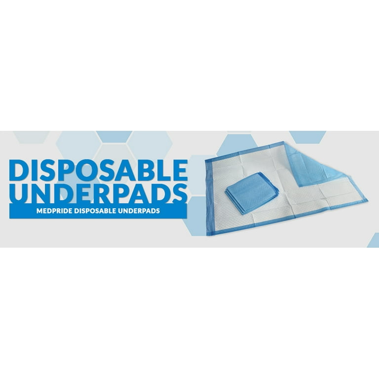 Medpride Disposable Underpads 23'' x 36'' (25-Count) Incontinence Pads, Chux, Bed Covers, Puppy Training | Thick, Super Absorbent Protection for