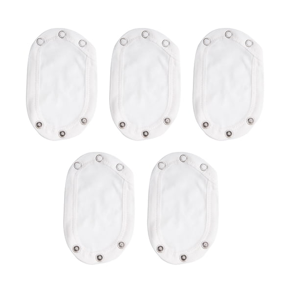 5Pcs Unisex Baby Kids Romper Partner Super Utility Bodysuit Jumpsuit Diaper Lengthen Extend Film(White)
