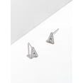 thumbnail image 2 of Forever Facets Women's Initial Letter "A" CZ Earrings in Sterling Silver, 2 of 5