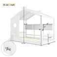 thumbnail image 7 of Miniyam Twin Size Montessori Floor House Bed with Roof Design and Storage Shelf for Kids, White, 7 of 7