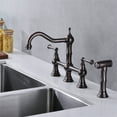 thumbnail image 5 of Cfowner Brass Bridge Kitchen Faucet, Kitchen Sink Faucet with Pull-Out Side Spray, Oil-Rubbed Bronze, 5 of 8