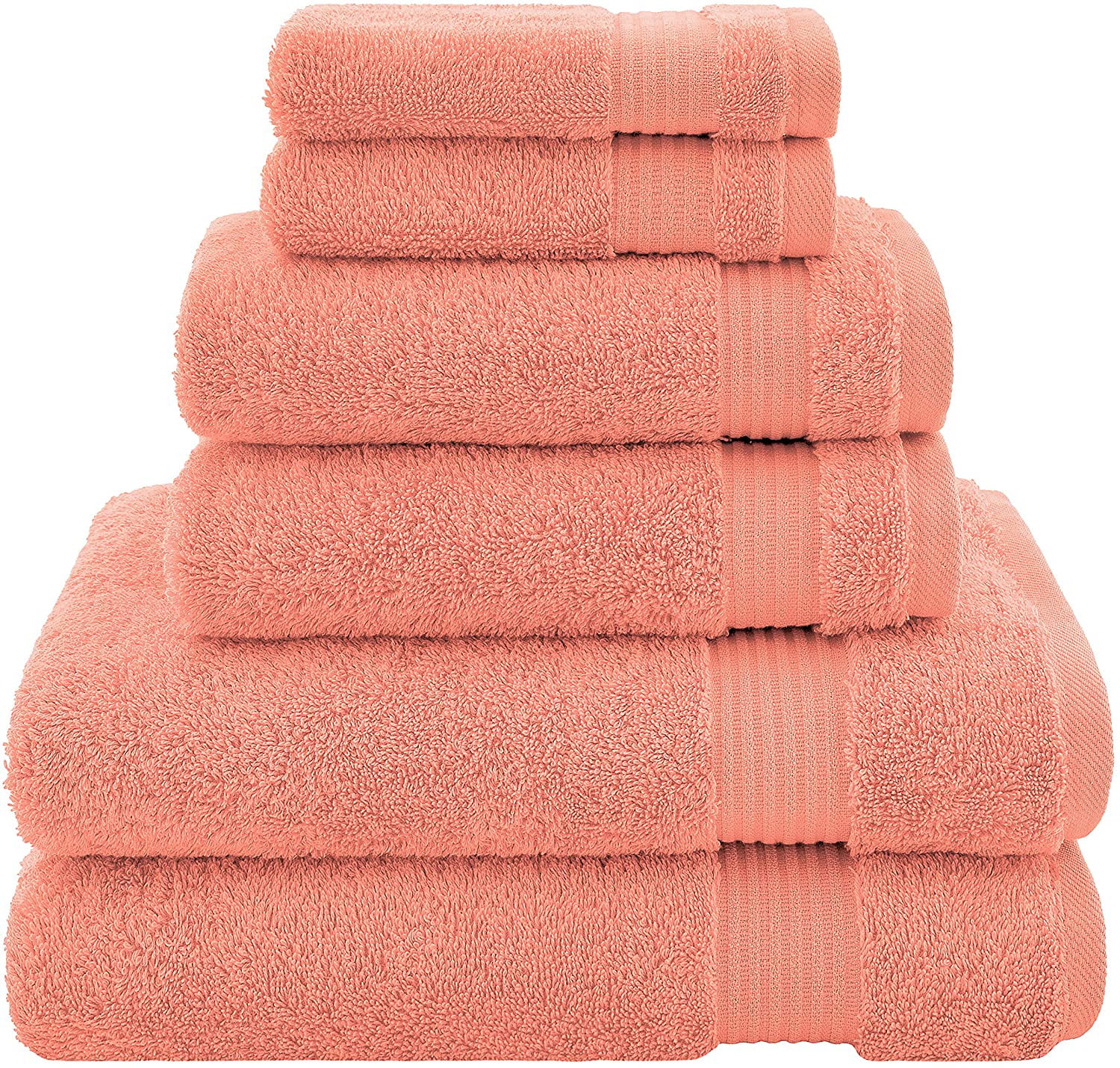 Shower Spa Soft and Absorbent 6 Piece Bath Towel Set for Bathroom 