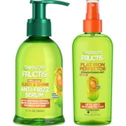 Garnier Fructis Flat Iron Perfector Straightening Mist & Frizz Control Hair Serum Set with Argan Oil, 6 fl oz