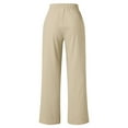 thumbnail image 5 of Womens Baggy Pants, Comdrip Women's Soft Stretch Elastic Waist Pull-on Long Trousers Lounge Trousers with Pockets Casual Pants for Women Khaki S, 5 of 9