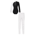 thumbnail image 2 of vastwit Kids Girls Gymnastics Ballet Dance Leotard Long Sleeve Dancewear Bodysuit Skating Jumpsuit White-A 14, 2 of 5