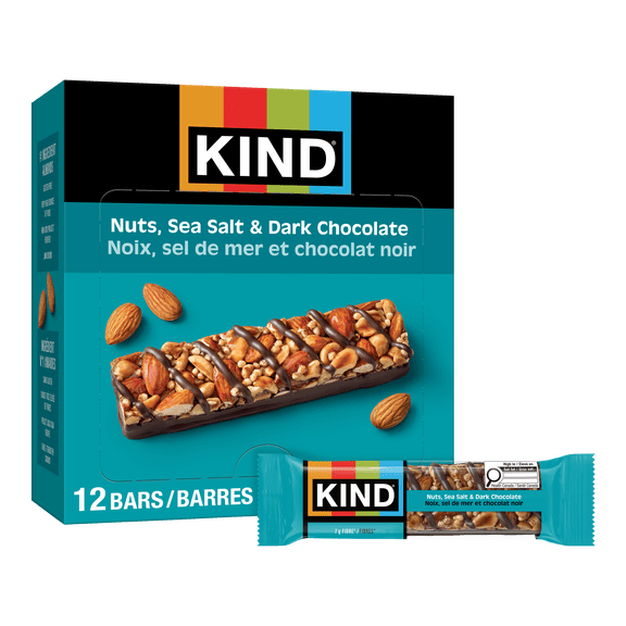 KIND Nuts Sea Salt & Dark Chocolate Bar, 40g, 12 Bars