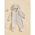 thumbnail image 5 of Baby Toddler Boys Girls Button-up Corduroy Jumpsuit 3 6 12 18 Months Cute Bear Ears Hooded Long Sleeve Chest Pocket Fall Romper for Boy Girl, 5 of 9