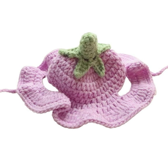 1 Pcs Adorable Pet Funny Hat for Cat Dog, Handmade Knitted Pet Cap for Everyday Decoration, Photo Shoot Props