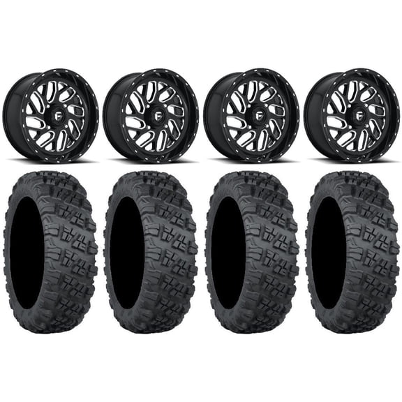 Fuel Triton Black 18" Wheels 35" Versa Cross V3 Tires Polaris RZR XP 1000 / PRO XP / Ranger XP 900/1000
