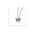 thumbnail image 3 of G & W Brilliant Gemstones Sterling Silver with 14K Accent Rhodium-plated Amethyst/Iolite/Diamond Dragonfly18 Inch Necklace with 2 Inch Extender, 3 of 5