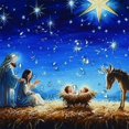 thumbnail image 5 of BCIIG Nativity Scene Star Donkey Washable Shower Curtain with Hooks 60"x72, 5 of 7