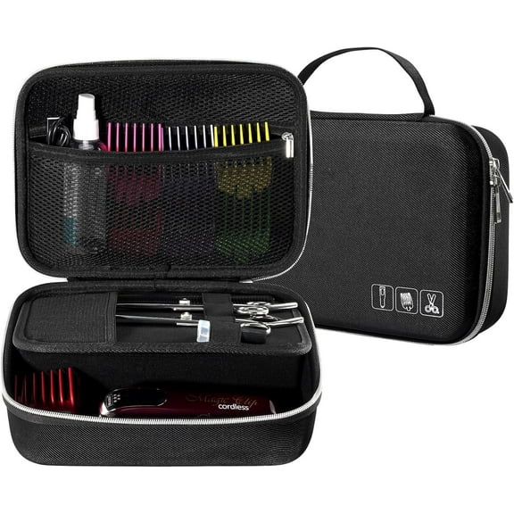 ProCase Barber Supplies Hard Hair Clippers Case, Trimmer Travel Bag for Hair Cutting Tool Accessories-Black