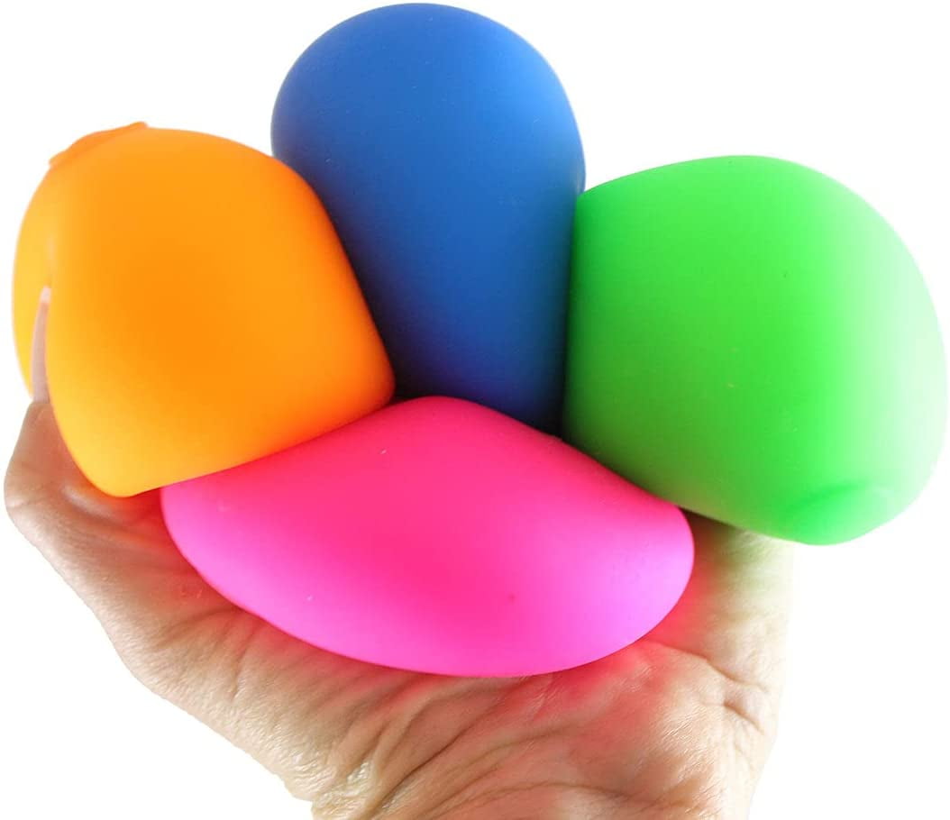 4 Super Soft Doh Filled Stretch Ball - Ultra Squishy and Moldable Relaxing Sensory Fidget Dough