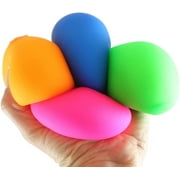 4 Super Soft Doh Filled Stretch Ball - Ultra Squishy and Moldable Relaxing Sensory Fidget Dough Stress Toy (All 4 Colors)