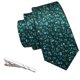 thumbnail image 5 of Corbata Barry.Wang con estampado floral verde esmeralda, 150 cm x 8,5 cm, 5 of 9