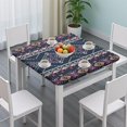 thumbnail image 3 of Elastic Hem Floral Print Square Table Cover 34x34 Inch for Casual Dining Kitchen Nook and Patio Decor, 3 of 6
