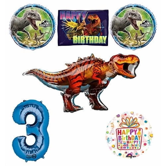 Jurassic World Dinosaur 3rd Birthday Party Supplies and Balloon Decorations