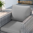thumbnail image 6 of ACEGOSES 5-Piece Patio Sofa Set Gray Rattan Outdoor Furniture Set Three-Seat Sofa Ottomans Suiting Backyard, Poolside and Patio,Gray, 6 of 7