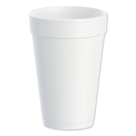 Dart Foam 16 oz White Drink Cups 25/Bag, 40 Bags/Carton