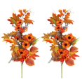 thumbnail image 2 of 2PCS Artificial Fall Flowers Bouquets,Fall Stems for Vases,Faux Autumn Flowers with Maple Leaves,Pumpkins,Sunflower,Hydrangea and Berries,Thanksgiving Floral Arrangements,Fall Table Centerpieces, 2 of 6